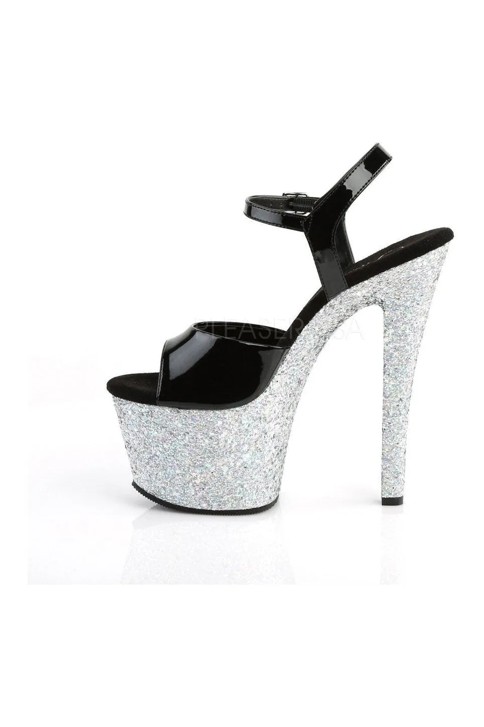 SKY-309LG Platform Sandal  | Black Patent