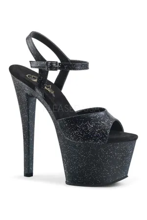 SKY-309MMG Platform Sandal  | Black Faux Leather