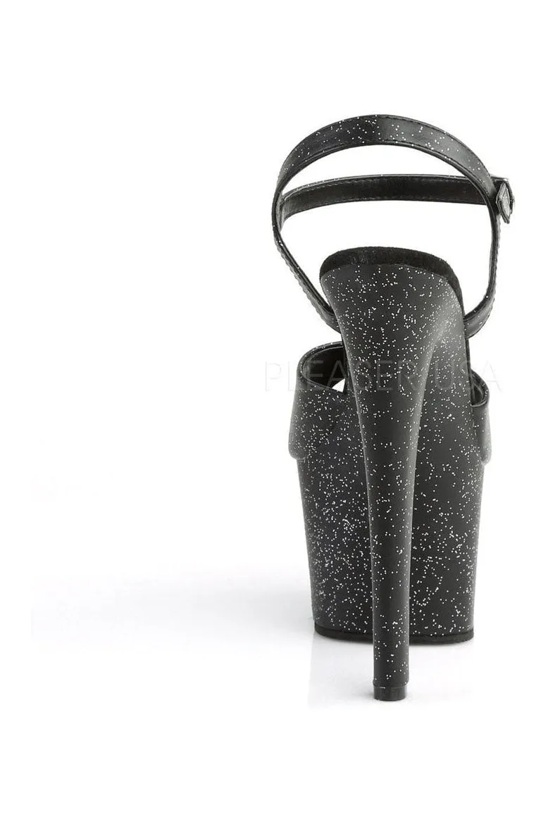 SKY-309MMG Platform Sandal  | Black Faux Leather