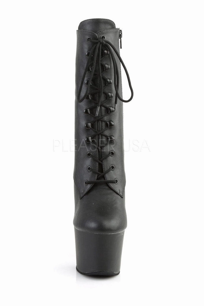 SKY-1020 Platform Boot  | Black Faux Leather