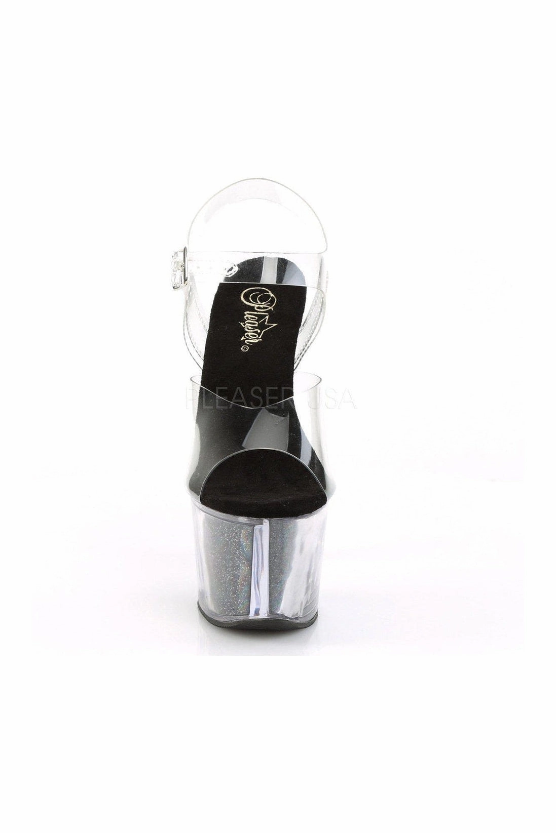 SKY-308G-T Platform Sandal  | Black Vinyl