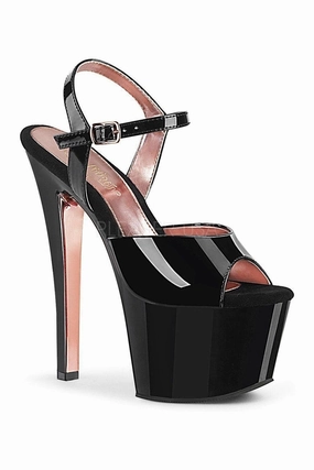 SKY-309TT Platform Sandal | Black Patent