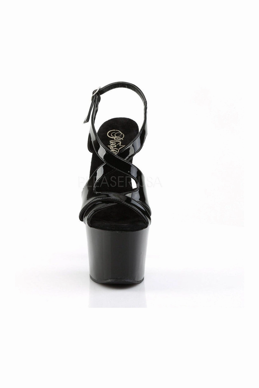 SKY-330 Platform Sandal  | Black Patent