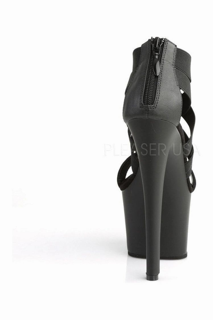 SKY-369 Platform Sandal  | Black elastic