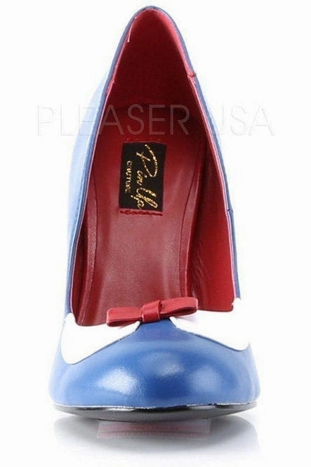 SMITTEN-05 Pump  | Blue Faux Leather