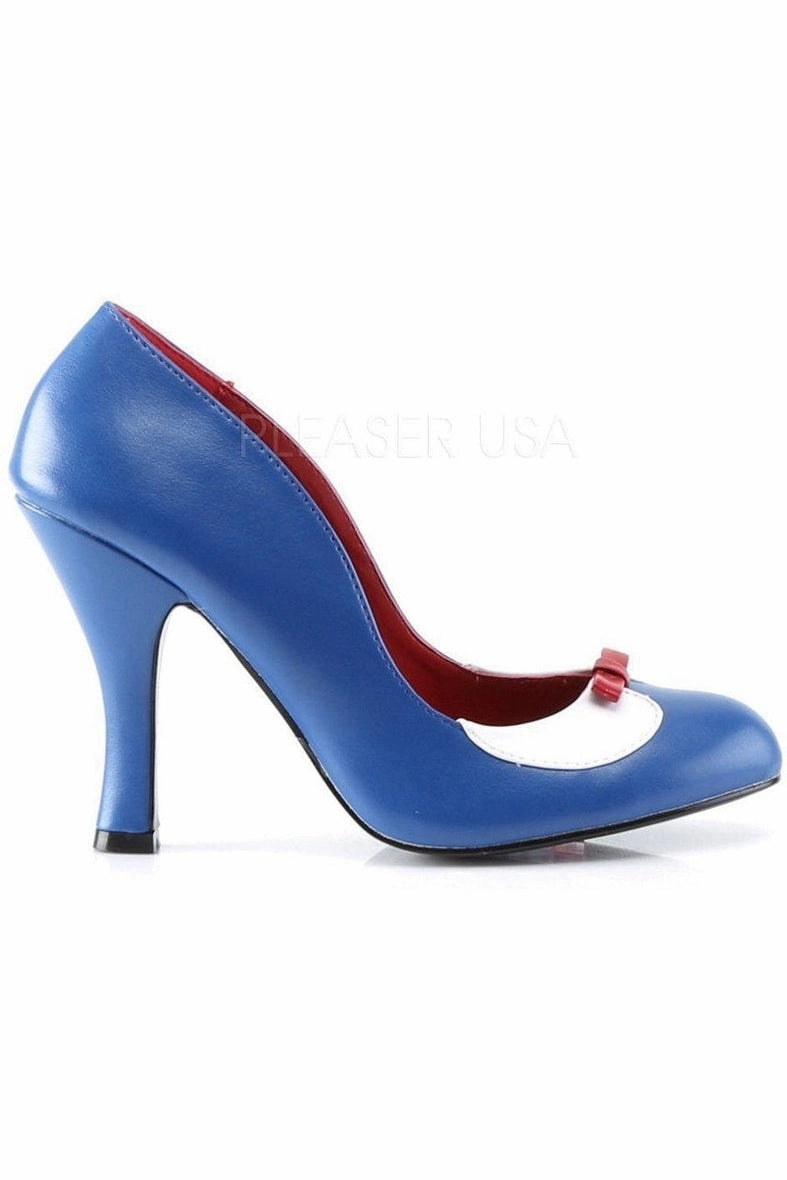 SMITTEN-05 Pump  | Blue Faux Leather