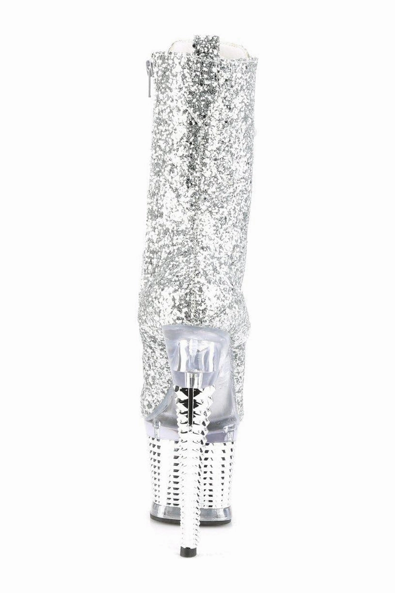 SPECTATOR-1040G Knee Boot | Silver Glitter