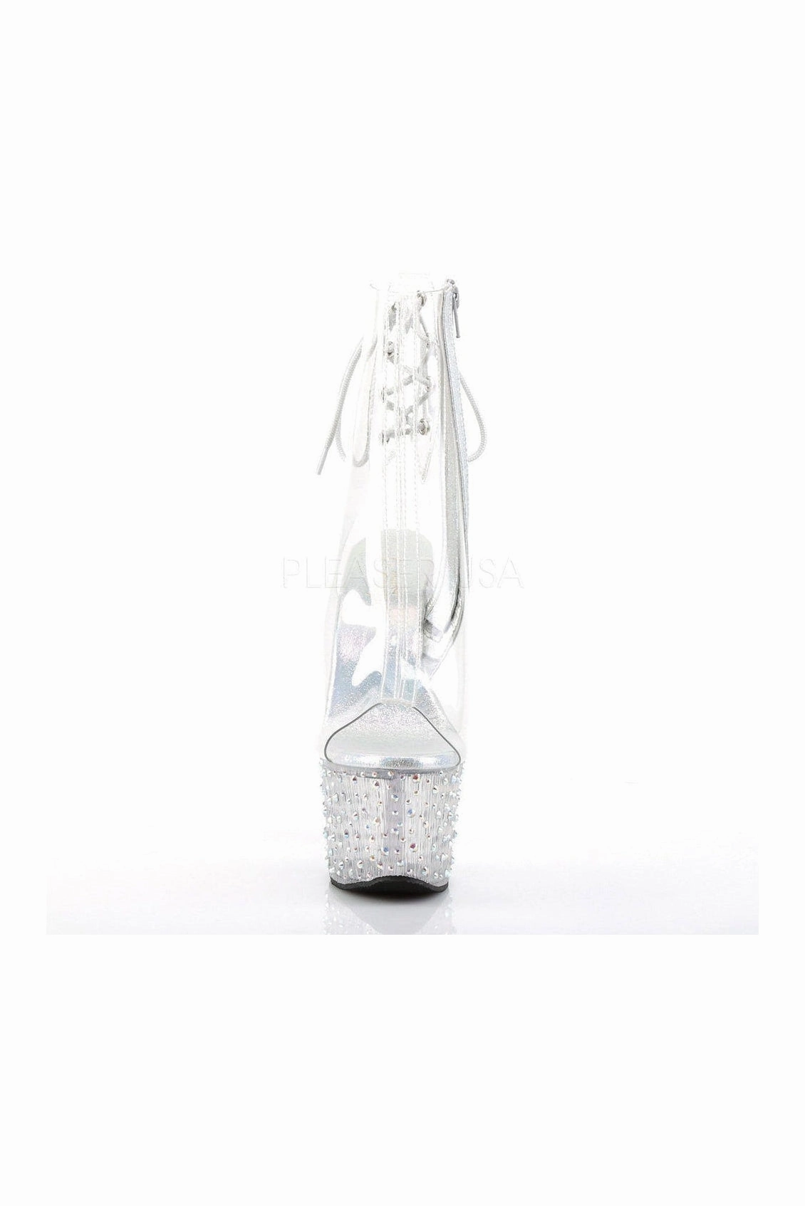 STARDANCE-1018C-7 Platform Boot  | Clear Vinyl