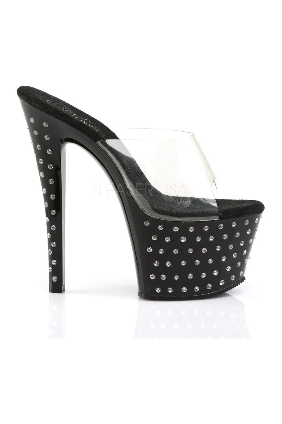 STARDUST-701 Platform Slide  | Black Vinyl