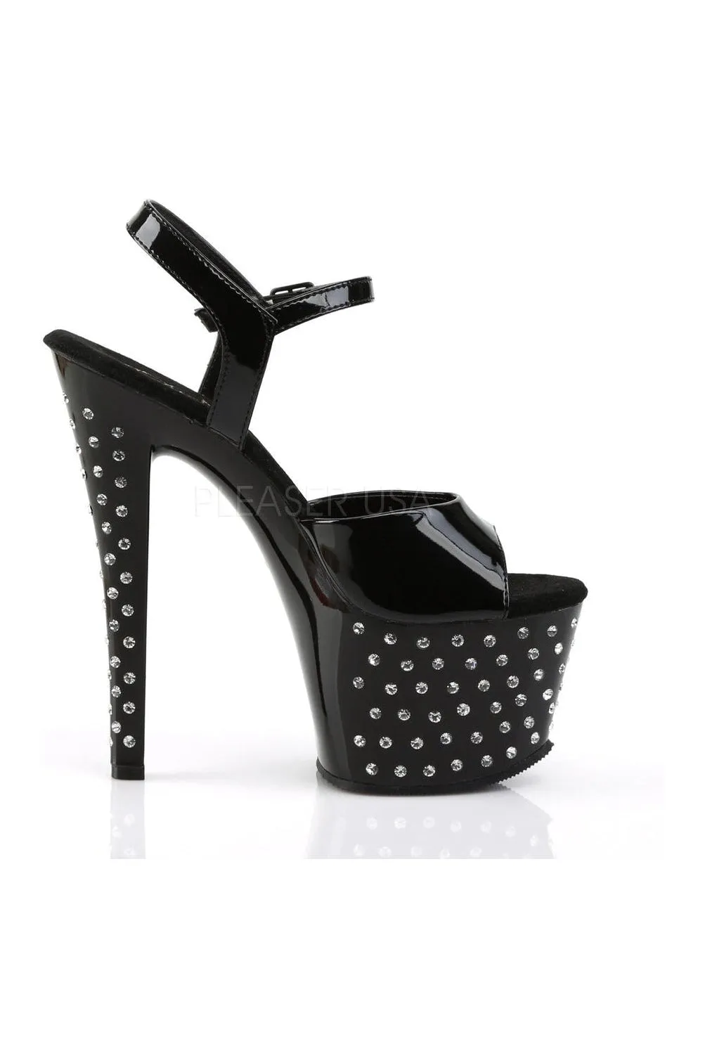 STARDUST-709 Platform Sandal  | Black Patent
