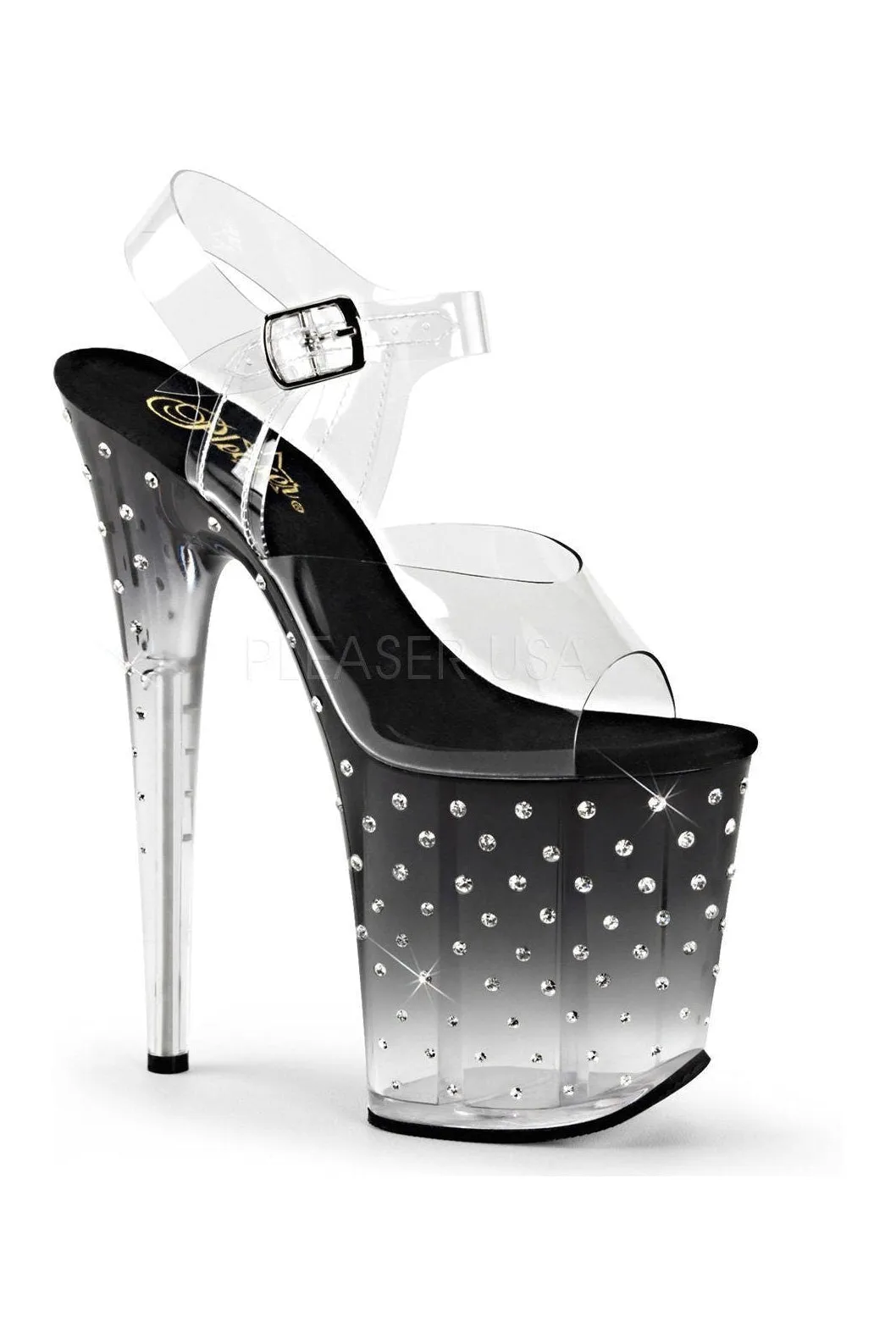 STARDUST-808T Platform Sandal  | Black Vinyl