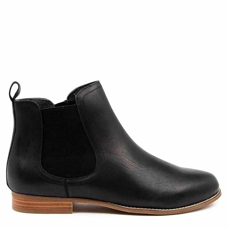 TALIA XF - BLACK LEATHER ANKLE BOOTS