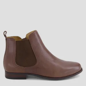 TALIA XF - CHOC LEATHER -CHOC HEEL ANKLE BOOTS