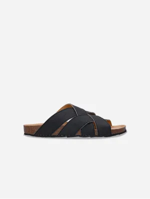 Tanna Unisex Piatex Vegan Leather Sandals | Black