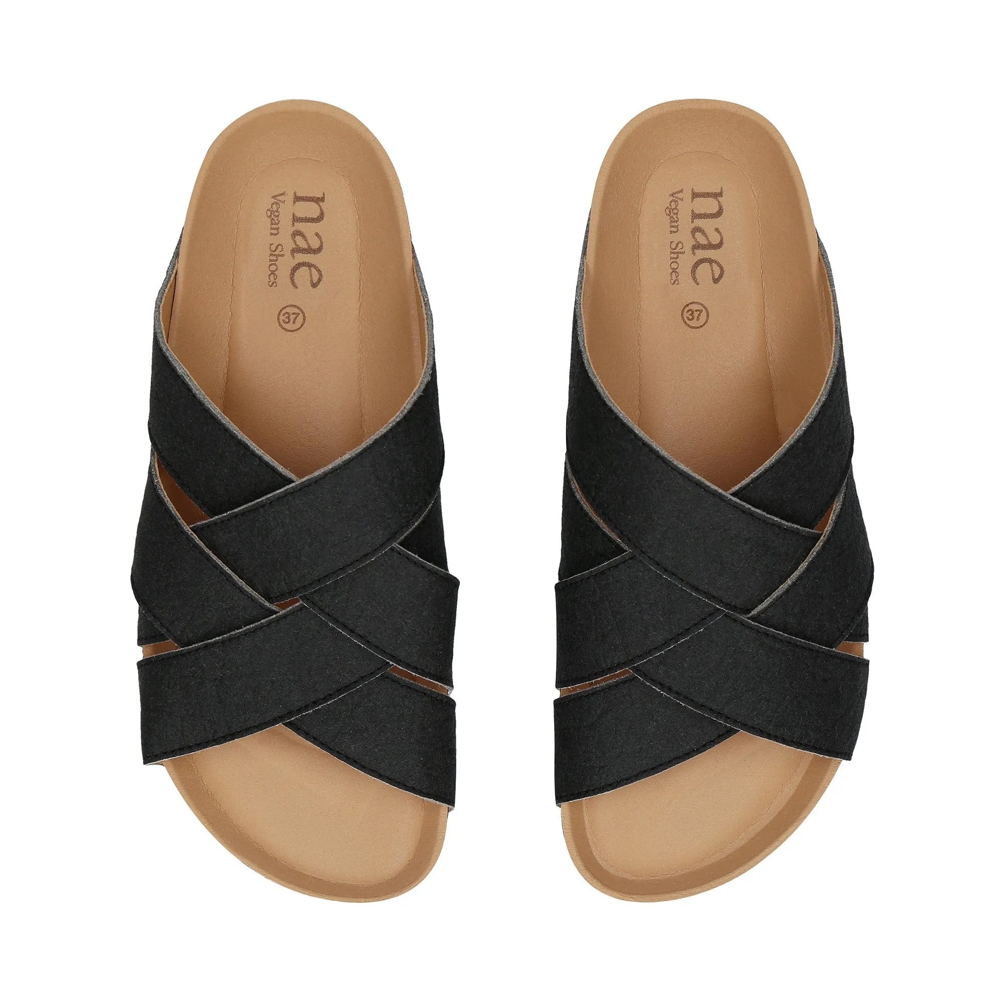 Tanna Unisex Piatex Vegan Leather Sandals | Black