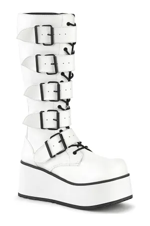 TRASHVILLE-518 White Vegan Leather Knee Boot