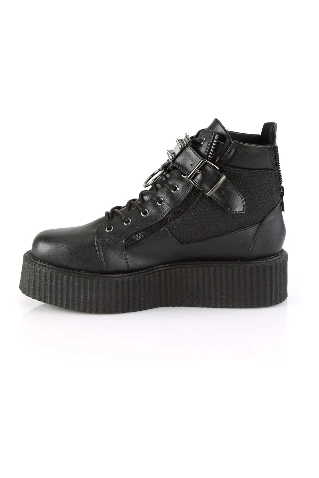 V-CREEPER-566 Black Vegan Leather Creeper