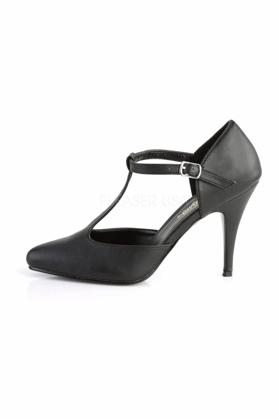 VANITY-415 Pump  | Black Faux Leather