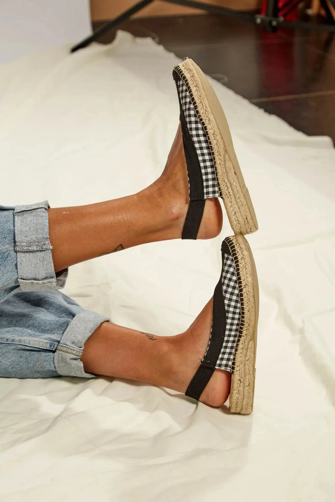 Vichy Jute Vegan Sandals | Check
