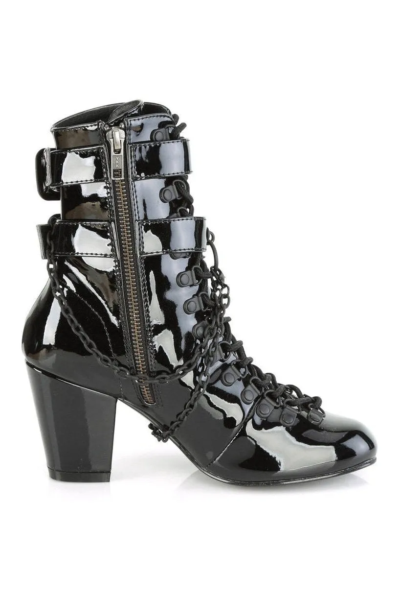 VIVIKA-128 Ankle Boot | Black Patent