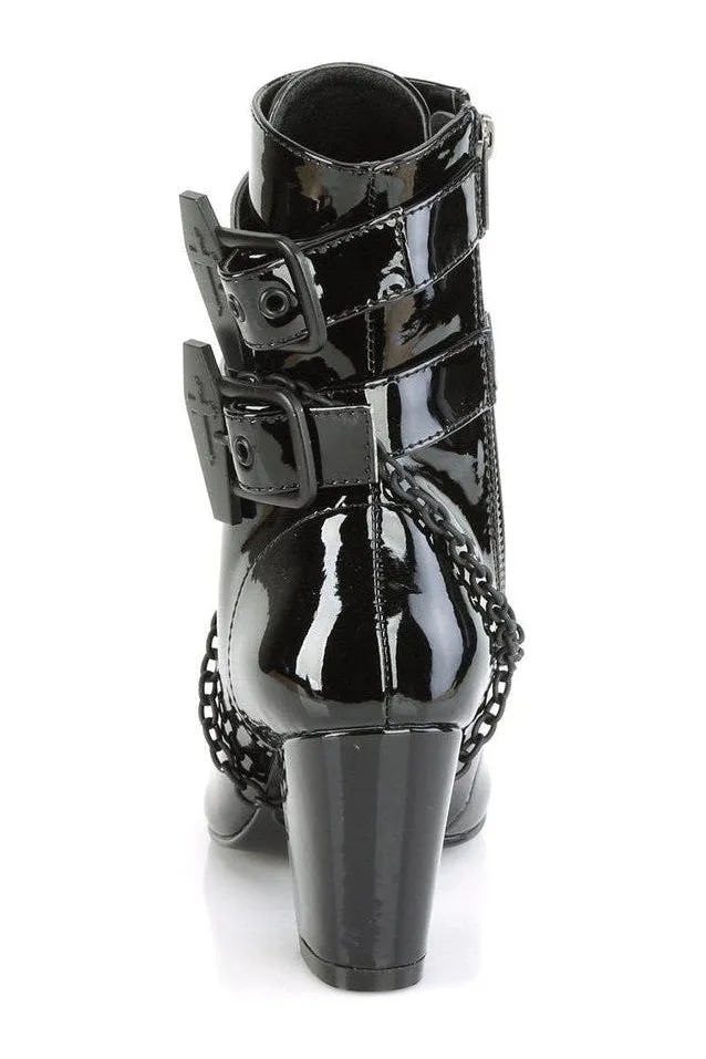 VIVIKA-128 Ankle Boot | Black Patent