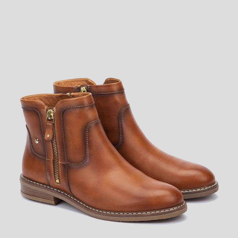 W8J-8747 - BRANDY LEATHER ANKLE BOOTS