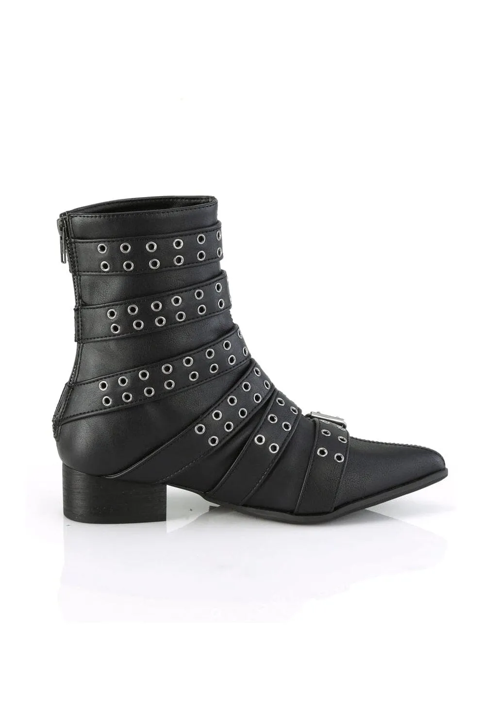 WARLOCK-70 Black Vegan Leather Knee Boot