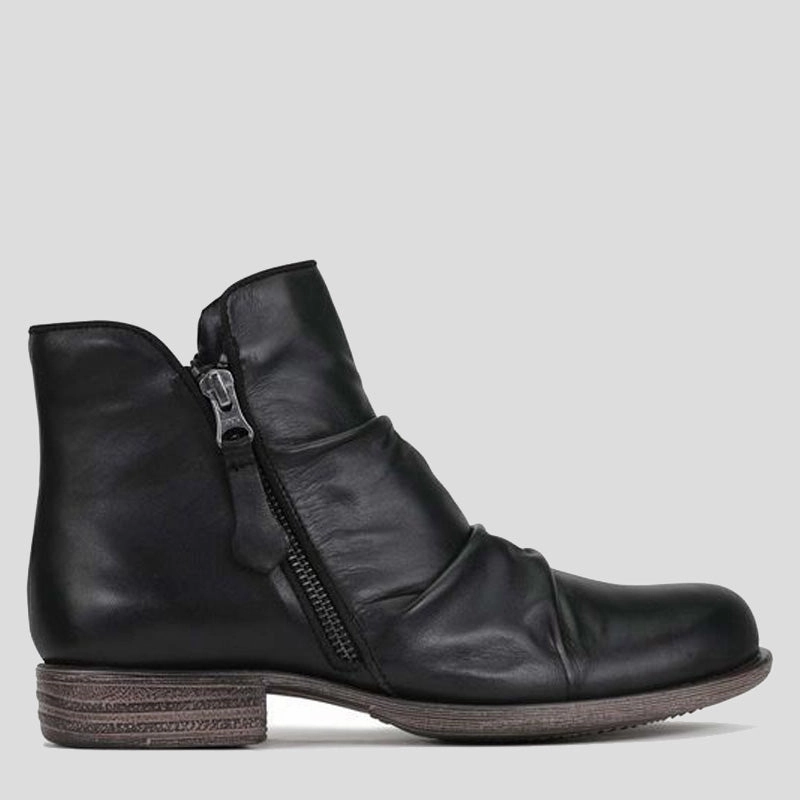WILLET - BLACK LEATHER ANKLE BOOTS