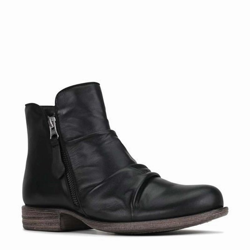 WILLET - BLACK LEATHER ANKLE BOOTS