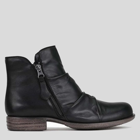 WILLET - BLACK LEATHER ANKLE BOOTS