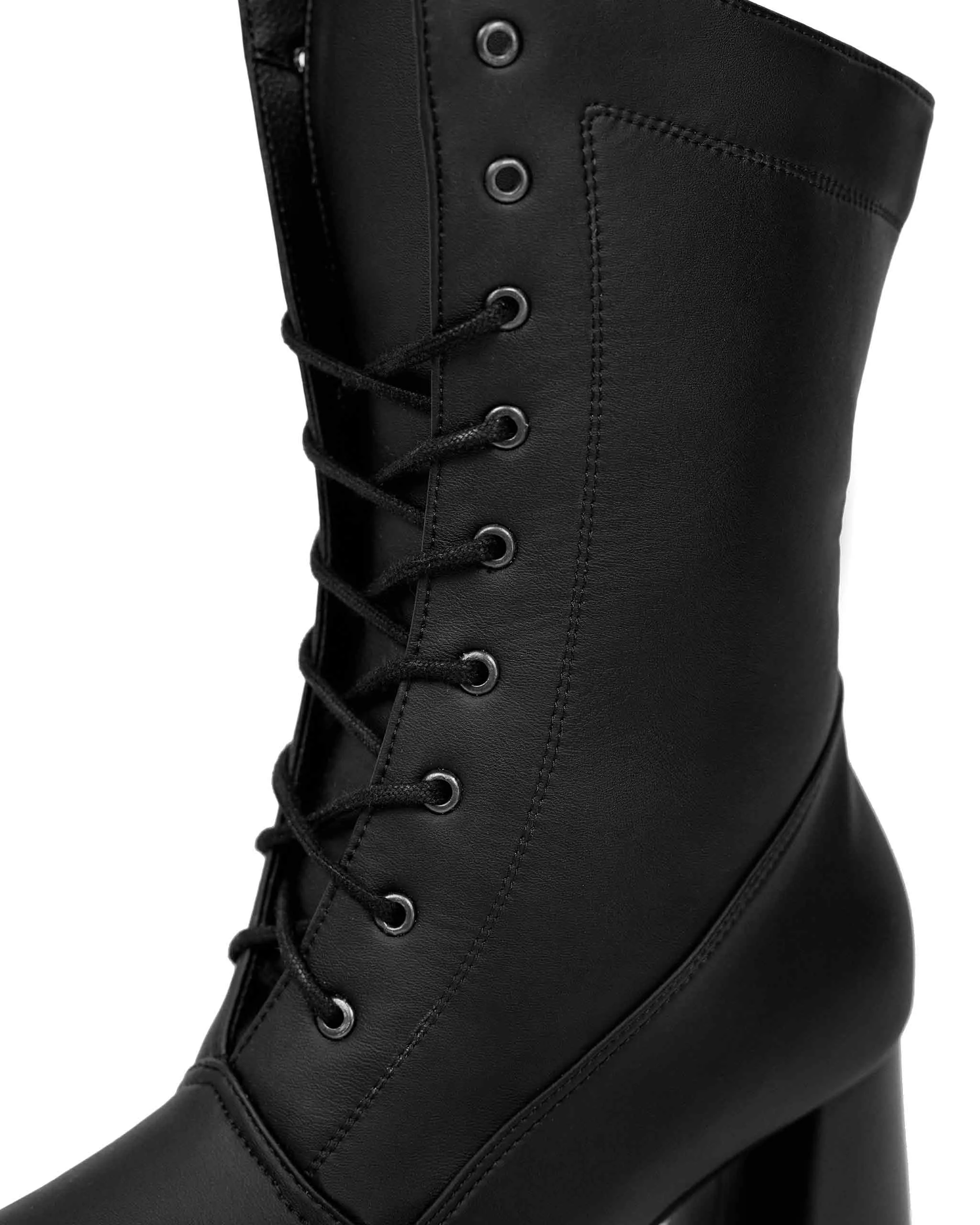Women's Desserto Cactus Leather Vegan Ankle Boots | Black