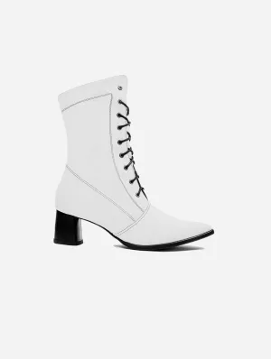 Women's Desserto Cactus Leather Vegan Ankle Boots | White