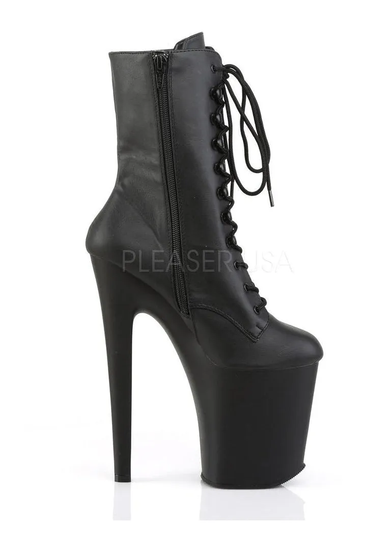 XTREME-1020 Platform Boot  | Black Faux Leather