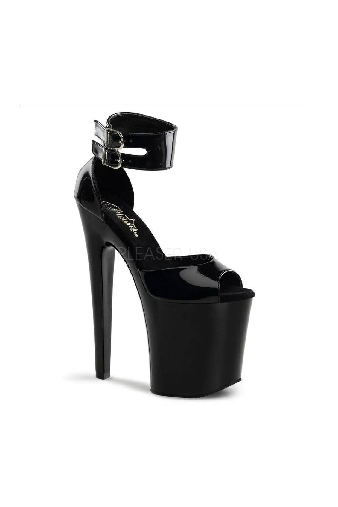 XTREME-875 Platform Sandal  | Black Patent