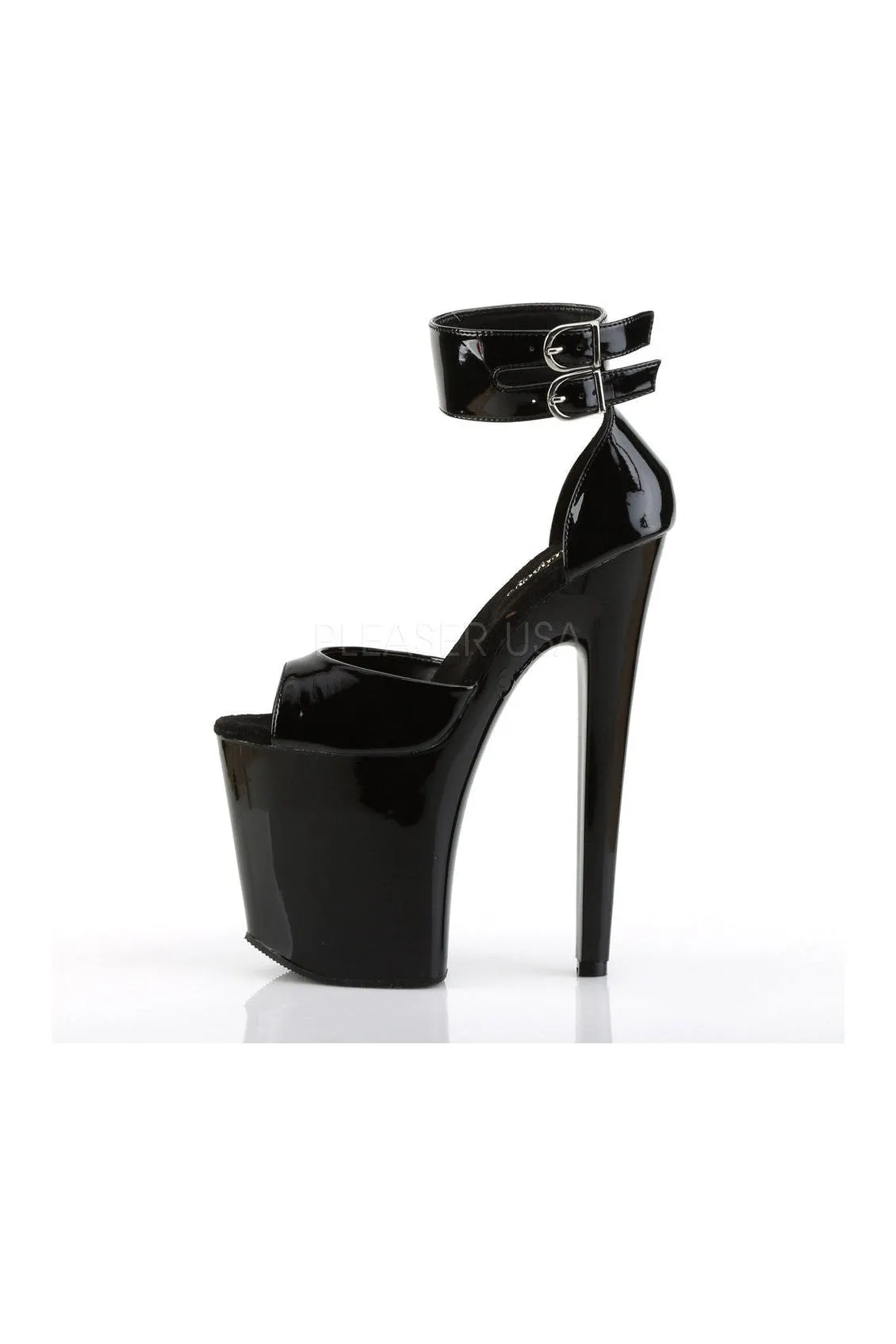 XTREME-875 Platform Sandal  | Black Patent