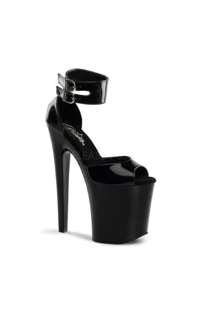 XTREME-875 Platform Sandal  | Black Patent