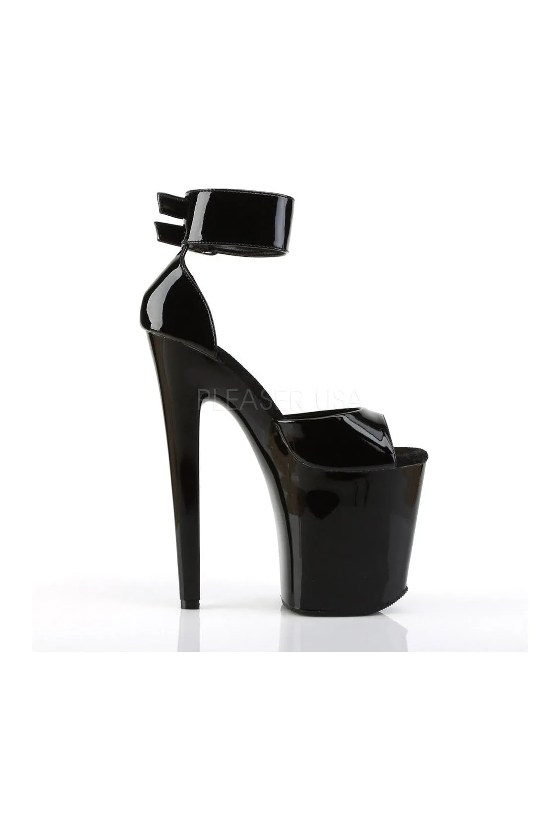 XTREME-875 Platform Sandal  | Black Patent