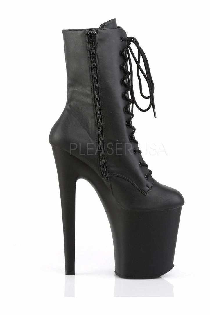XTREME-1020 Platform Boot  | Black Faux Leather