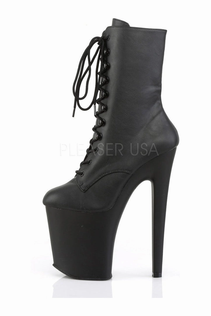 XTREME-1020 Platform Boot  | Black Faux Leather