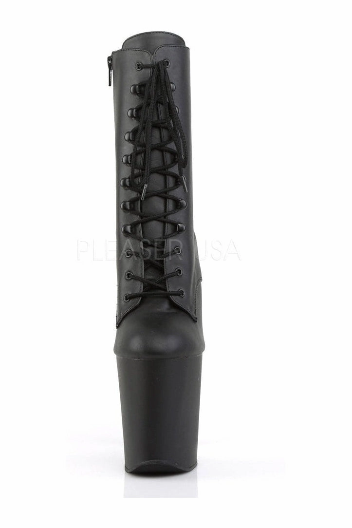 XTREME-1020 Platform Boot  | Black Faux Leather