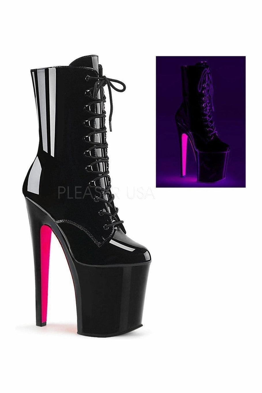XTREME-1020TT Platform Ankle Boot | Black Patent