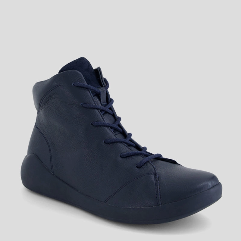YORKERS XW - NAVY LEATHER SUEDE LACE UP BOOTS
