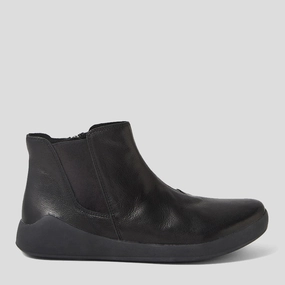 YUMBA XF - BLACK METALLIC LEATHER-ELASTIC ANKLE BOOTS