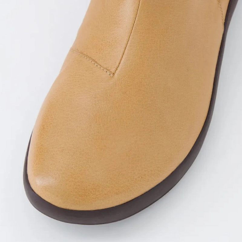 YUMBA XF - DARK TAN-CHOC LEATHER ELASTIC ANKLE BOOTS